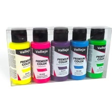 Vallejo 62102 5X60 Ml. Fluorecant Colors, Premium Rc Color Serisi Model Boyası Seti