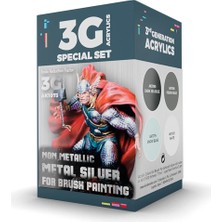 Ak Interactive Ak 1073 4X17 Ml. Metal Olmayan Metal Gümüş (W.b.), 3gen Akrilik Wargame Boya Seti
