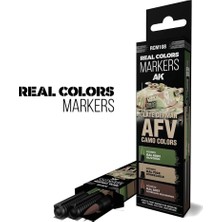 Ak Interactive Ak RCM108 Real Colors Marker Seti, Alman Afv Kamuflaj Boyama, 3 Adet