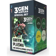 Ak Interactive Ak 1064 4X17 Ml.yeşil Plazma ve Parlama Efekti, 3gen Akrilik Wargame Boya Seti