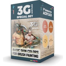 Ak Interactive Ak 1075 4X17 Ml. Basit Ten Renkleri, 3gen Akrilik Wargame Boya Seti