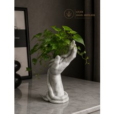 İBERİALHOME Medusa Dekoratif Saksı Biblo | Yılan ve El Figürlü Modern Tasarım Obje