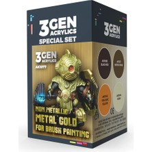 Ak Interactive Ak 1077 4X17 Ml. Metal Olmayan Metaı Altın (W.b.), 3gen Akrilik Wargame Boya Seti