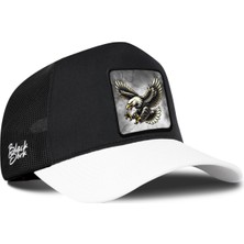 BlackBörk Kartal Logolu Beyaz-Siyah Trucker Şapka
