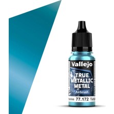Vallejo 77172 18 Ml. Hydra Turquoise, Airbrush, True Metallic Metal (Tmm) Serisi Model Boyası