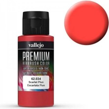 Vallejo 62034 60 Ml. Scarlet Fluorescent, Premium Rc Color Serisi Model Boyası