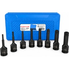 Badem10 8 Parça 1/2" Cr-Mo M-Tipi Uzun Lokma Seti Xzn Spline Üçlü Kare NTZSETU12M