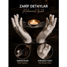 İBERİALHOME Dekoratif Eller Mumluk Biblo | Modern Sanatsal Obje | Salon ve Masa Üstü Dekoru