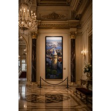 Muguetarts Galata Sevdası Orijinal Yağlıboya Tablo - Mehmet Najafzadeh Eseri 200X80 cm