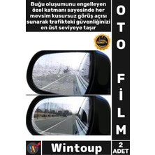 Wintoup #otofilm Araba Yan Ayna Su Itici Buğu Önleyici Şeffaf Koruyucu Oto Ayna Yağmur Kaydırıcı Film 2 Adet