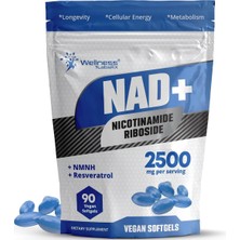 Wellness Nad+ (Nicotinamide Riboside) +Resveratrol +Nmnh 2500MG Per Serving 90 Vegan Softgels