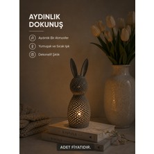 İBERİALHOME LED Işıklı Tavşan Biblo | Dekoratif Ledli Dekor | Modern Ambiyans Aydınlatması ve Ev Dekoru