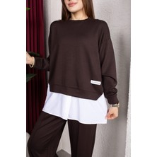 Weak Blue Kadın Ikili Takım Oversize Bol Paça Pantolon Günlük Şık Kombin