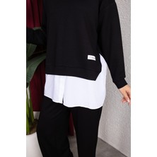 Weak Blue Kadın Ikili Takım Oversize Bol Paça Pantolon Günlük Şık Kombin