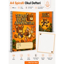 Morinna Super Bear Adventure Temalı A4 Spiralli Okul Defteri 60 Yaprak Çizgili Dftczg-02