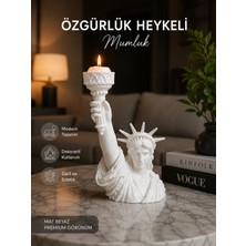 İBERİALHOME Özgürlük Heykeli Mumluk Biblo Dekoratif Obje | Salon Konsol Tv Ünitesi Masa Üstü Dekoru