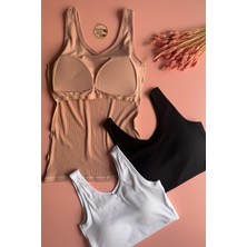 Elosia Chic Drape | 3 Adet V Yaka Pedli No Bra Kolsuz Modal Kumaş Atlet Seti