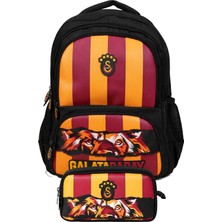 Galatasaray Ikili Okul Çantası ve Kalemlik Seti Siyah - Kırmızı (Gs Aslan Baskılı) Erkek Çocuk - SETGS26568C