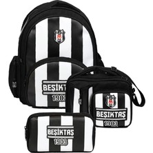 Beşiktaş Erkek Çocuk Üçlü Ilkokul Okul Çanta Seti - Beşiktaş 1903 Baskılı (Siyah - Beyaz) - SETBJK26357A