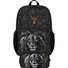 Galatasaray Ikili Okul Çantası ve Kalemlik Seti Gri - Siyah (Aslan Baskılı) Erkek Çocuk - SETGS26511C
