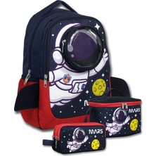 Ümit Çanta Erkek Çocuk Astronot Baskılı Üçlü Ilkokul Okul Çanta Seti - SETUMT6000A