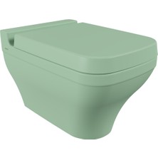 Bocchi Scala Asma Klozet Mat Mint Yeşil Yan Deliksiz + Tutti S Klozet Kapağı Soft Cls Yeni Mint Yeşil