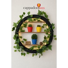 Cappadocians Dekoratif Çiçek Duvar Rafı, Mini Saksı Rafı, Dekor & Ev Yaşam, 50X50 Yuvarlak Lastik Raf