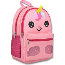 Cennec (Pembe) Kız Çocuk Sevimli Unicorn Desenli Ilkokul Okul Sırt Çantası - 6042
