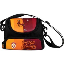 Galatasaray Lisanslı Erkek Çocuk Victor Osimhen (Siyah - Kırmızı) Okul Beslenme Çantası - 26906