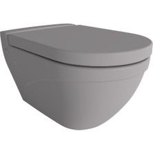 Bocchi Taormina Arch Asma Klozet Mat Gri + Pure Slim Klozet Kapak Mat Gri