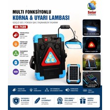 Abnturk Solar Şarjlı Çok Fonksiyonlu Korna ve Uyarı Lambası Powerbank LED Kamp Acil Durum Işığı