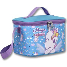 Cennec Kız Çocuk Isı Yalıtımlı Magic Unicorn Baskılı Mor - Turkuaz Okul Beslenme Çantası - 6016