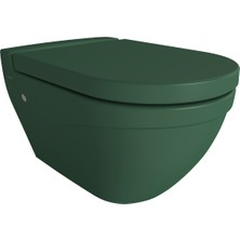 Bocchi Taormina Arch Asma Klozet Mat Yeşil + Pure Slim Klozet Slim Kapak Mat Yeşil