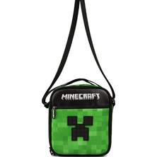 Minecraft Iki Bölmeli Erkek Çocuk Okul Beslenme Çantası (Minecraft Kabartmalı - Siyah - Yeşil) - 26611