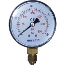 Mitalub Plastik Gövde Alttan Manometre 63MM x 40BAR MIM6340PB