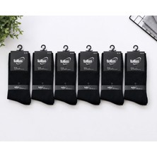 Yonca Outlet Tutku Plus Bambu Erkek Çorabı 6’lı Paket Siyah Dikişsiz Günlük Çorap Diamon Model 19