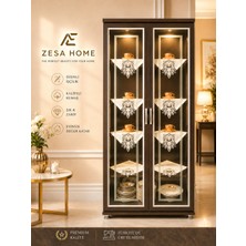 Zesa Home 4 Parça Gardenya Fransız Güpür Detaylı Salon Vitrin, Gümüşlük Peçetesi, Sehpa Takımı