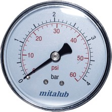 Mitalub Metal Gövde Arkadan Manometre 63MM x 40BAR MIM6340MR