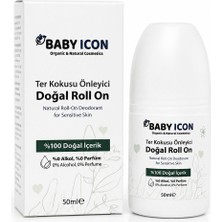Baby Icon Doğal Roll On Deodorant 50 ml Hassas Ciltler Için Alkolsüz Parfümsüz Vegan Ter Kokusu Önleyici