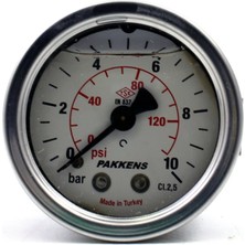 Pakkens 0-10 Bar 63 mm Arkadan Bağlantılı Panotipi Gliserinli Manometre G 1/4 Inç
