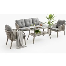 Rehome Capri Swing Artemis Üçlü Rattan Balkon Bahçe Takımı | Beyaz