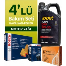 Bosch Peugeot 206+ 1.4 Dizel Filtre Bakım Seti-Opet 5W30 5lt (2010-2013) 4 Lü