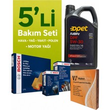 Bosch Toyota Yaris 1.4 Dizel Filtre Bakım Seti-Opet 5W30 5lt (2006-2009) 5 Li