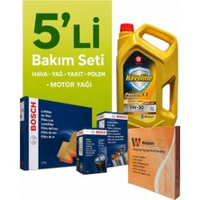 Bosch Dacia Logan 1.5 Dizel Filtre Bakım Seti-Texaco 5W30 5lt (2008-2012) 5 Li