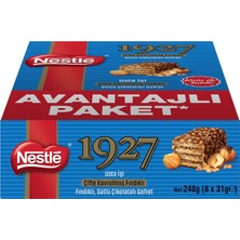 Nestle 1927 Çifte Kavrulmuş Fındıklı Sütlü Çikolatalı Gofret 8 x 31 G (2'li Paket)
