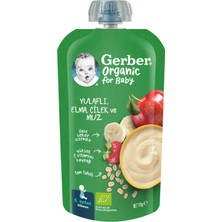 Gerber Organic Yulaflı Elma Çilek ve Muz Püre 110G (2'li Paket)
