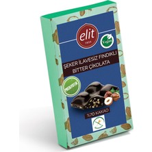 Elit Fındıklı Şeker Ilavesiz Prebiyotik Bitter Çikolata 60 G (2'li Paket)
