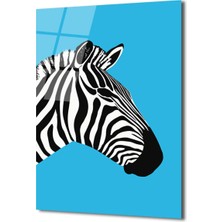 GLAZELLA Vahşi Zarafet: Modern Zebra Profili Cam Tablo