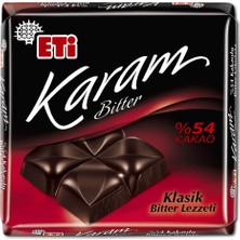 Eti Karam %54 Kakaolu Bitter Çikolata 60 G (3'li Paket)