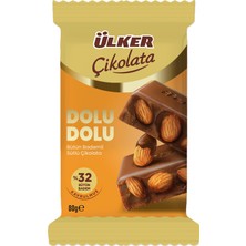 Ülker Çikolata Dolu Dolu Bademli 80 G (2'li Paket)